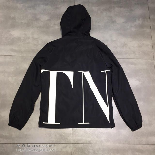 Valentino外套 moncler X Valentino新款 華倫天奴連帽外套 黑色拉鏈外套  tzy1685
